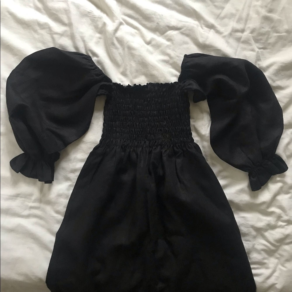 HANDMADE Atlanta dress in black linen